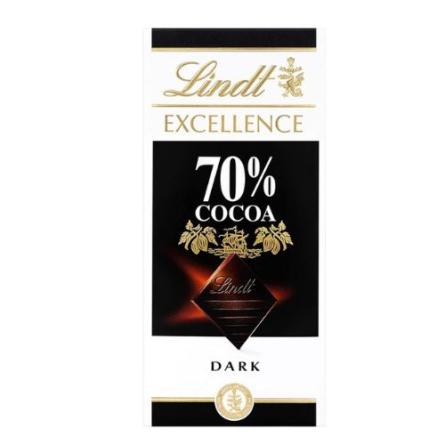 Lindt Chocolate Excellence 70% Cacao Tableta 1x100grs. Origen Suiza.